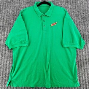 Mountain Dew Shirt Mens XL Green Logo Y2K Vintage Promo Streetwear Polo